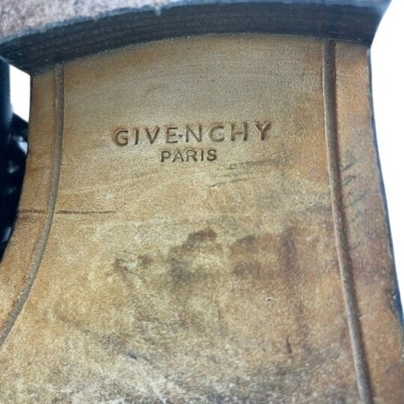 GIVENCHY Womens (6) Leather Chain Moto Combat Ankle Zip Boot Grunge Y2K Bag - Picture 10 of 12